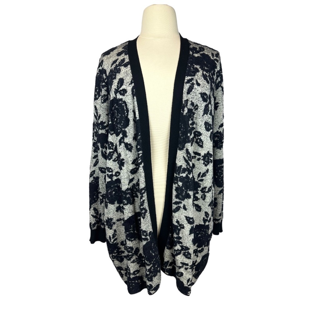 Lane Bryant Black & Gray Open Front Duster/Cardigan - 18/20 - (NWOT)